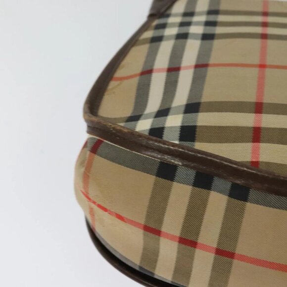 Burberrys Nova Check Shoulder Bag Canvas Beige Gold Auth 117545 - Picture 13 of 15